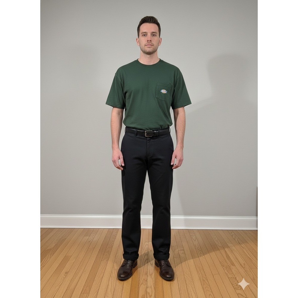Dickies Men's 38x30 Black Flat Front Core Work Pants GP474BK Regular Straight